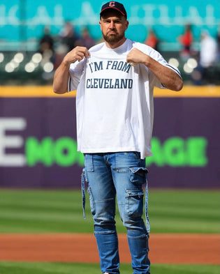  Travis Kelce first pitch rocking I'm From Cleveland Shirt