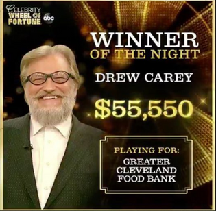  Drew Carey Wins $55,500 For Cleveland Food Bank On Celebrity Wheel Of Fortune
